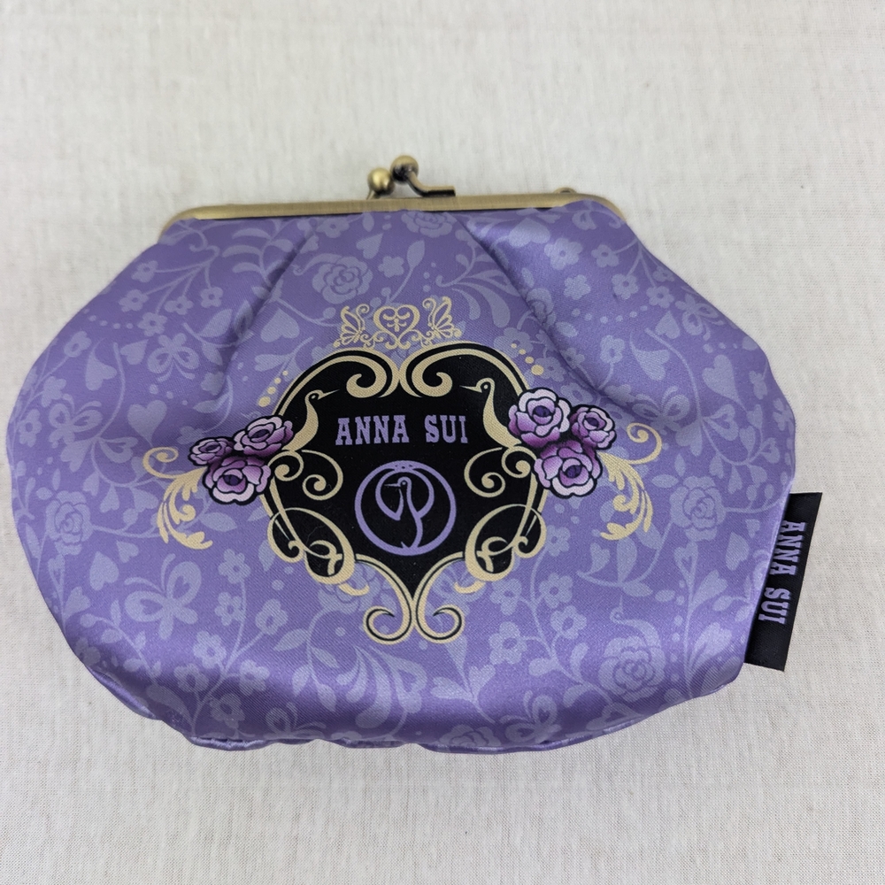 Yoshinobu Tsuruya Anna Sui Collaboration Web Limited Purple Satin Pouch Bag